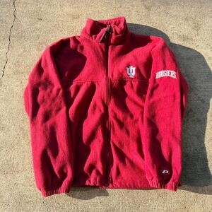 Vintage 90s Y2K Indiana Hoosiers Pro Player Full Zip Fleece Jacket Red M